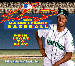 Ken Griffey Jr. Presents Major League Baseball Title Screen